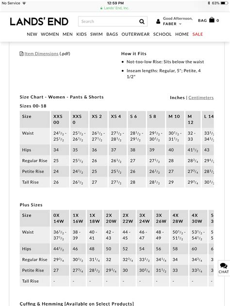 end clothing shoe size chart|lands end swimwear size chart.